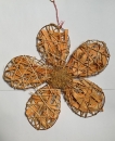 Palmblatt-Rattan Deko-Blume orange